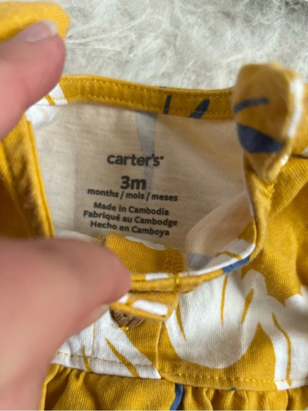 Carter's Baby Girl Set of 3 Summer Rompers, Floral & Fruits